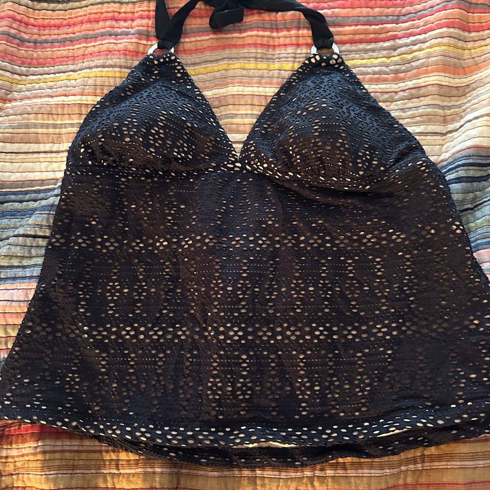 Black Halter Swim Top